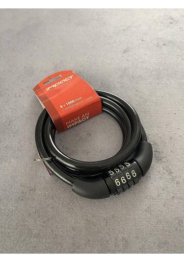 Impact Şifreli Bisiklet Kilidi 8 x 1000 MM Siyah