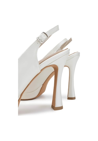 Tamer Tanca Kadın Vegan Beyaz Sedef Topuklu Ayakkabı 891 753 Bn Ayk Y25 Beyaz Sedef Beyaz