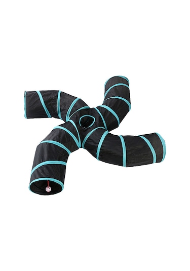 Geeksen Etkileşimli Kedi Tüneli: 4 Kanallı, Katlanabilir, Av Ve Saklanma Oyunu İçin Mükemmel