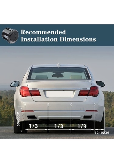 Dashanshop Hippcron 4 Sensörlü Park Sensörü Kiti Lcd Ekranlı Universal 8 Renk Gümüş