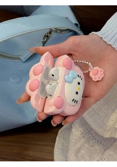 Case House Airpods Uyumlu 3 Kılıfı, Airpods Uyumlu 3 Çantası, Hello Kitty Pati Şeklinde Kılıf 375343999 Pembe