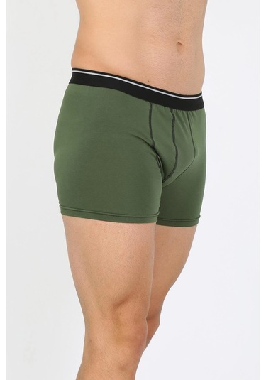 Giyim Erkek Pamuk Likralı Boxer Haki Haki