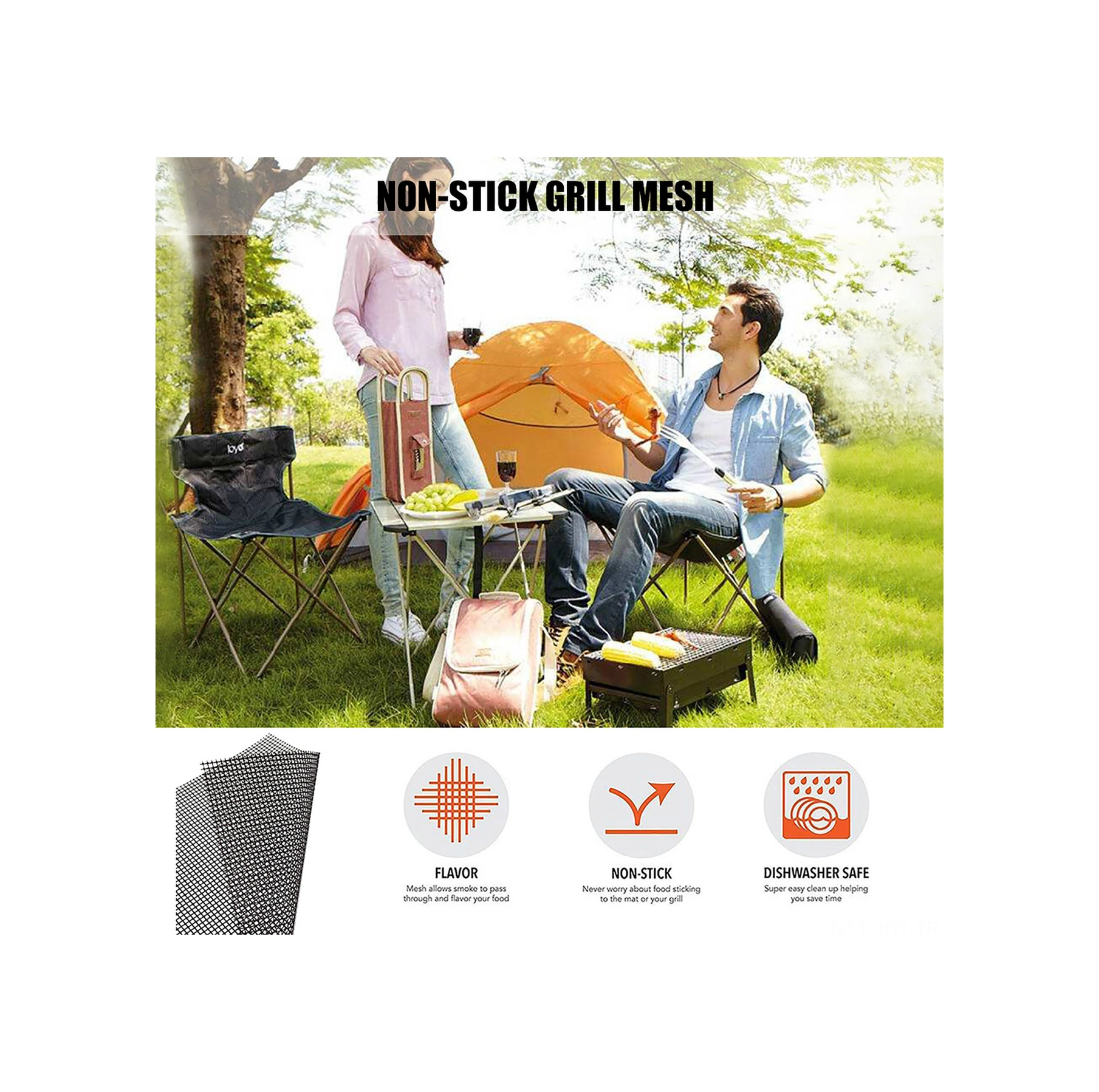 Youmex Siyah Cam Fiber Izgara Ağı - Yüksek Isı Dayanıklı, Kaymaz, Yeniden Kullanılabilir, Kesilebilir, Pratik Izgara Aracı Çok Renkli