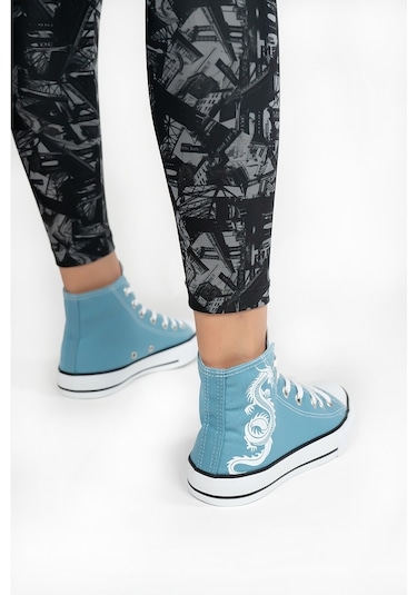 Kadın Mavi Keten Spor Ayakkabı (545291671) Turkuaz