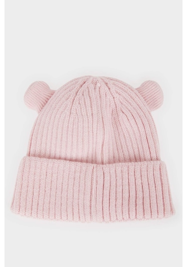 Defacto Kız Bebek Dokuma Etiketli Triko Bere C8165a525wnpn424 Pembe