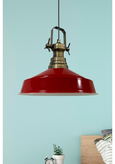 Asaletli Tekli Avize Yeni Eskitme Başlık Retro Sarkıt Lamba Restoran Salon Aydınlatma Kırmızı