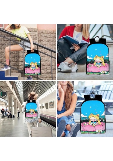 Trendooze Uygun, Siyah Siyah Sırt Seyahat, Sailor Organizasyon Moon Kawaii Karikatür, İş İnç İle, İçin, Genç, Dizüstü Çoklu Cf87 Çantası, Çalışması Bölmeleri Bilgisayara 15.6 İq Siyah