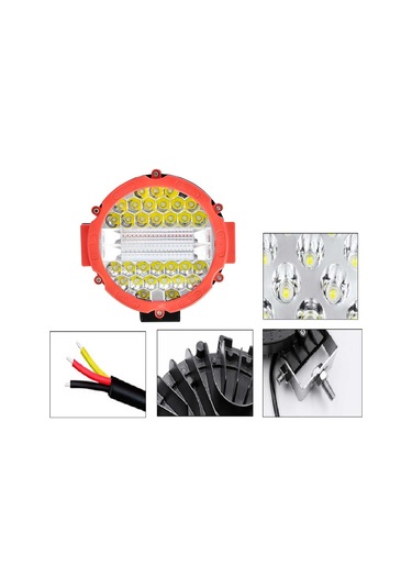 3 Modlu 3 Renk Kombo 51W Kırmızı Yuvarlak Off Road 12/24V Çalışma Tekne Lambası