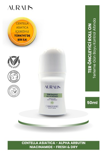 Auralis Beyazlatıcı Etkili Ter Önleyici Roll-on Antiperspirant Unisex 50 Ml