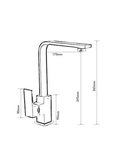 Sardıcı Kare Ağır Gövdeli Çift Su Girişli Mutfak Bataryası Btr-3003