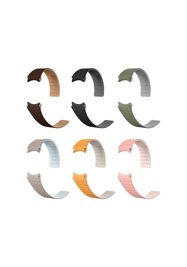 Teknodur Galaxy Uyumlu Watch 5 Pro 45mm Krd-111 20mm Çizgili Desenli Silikon Kordon-turuncu