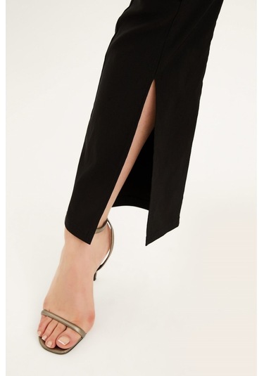 Beli Lastikli Önü Yırtmaçlı Pantolon