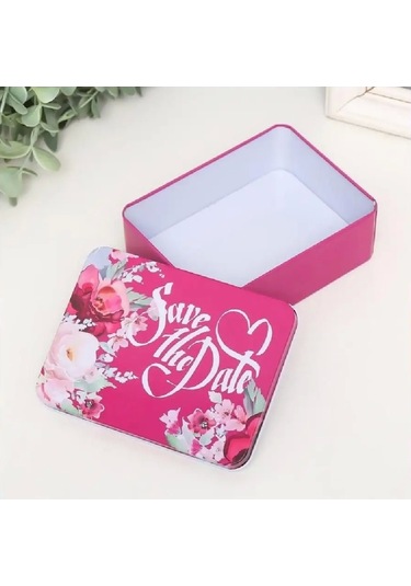 Dikdörtgen Kutu Hediye Kutusu Sevgililer Günü Hediye Kutusu Save The Date Pembe