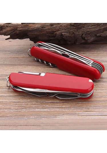 Valkyrie 11 Fonksiyonlu İsviçre Outdoor Kamp Cep Çakısı Kırmızı