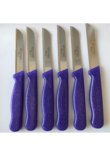 Keskin Solingen Marka Meyve & Sebze Bıçağı 6 Adet Simli Mor