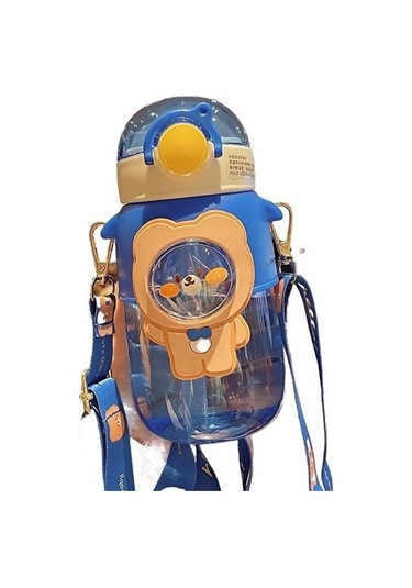 Çocuklar Için Pipetli Su Bardağı Taşınabilir Yazlık Büyük Kapasiteli Spor Damlamaz Bardak 1br1vk Açık Mavi