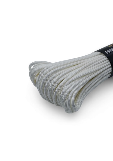 Polyester Paracord İp 4 Mm Beyaz Renk 30 Metre