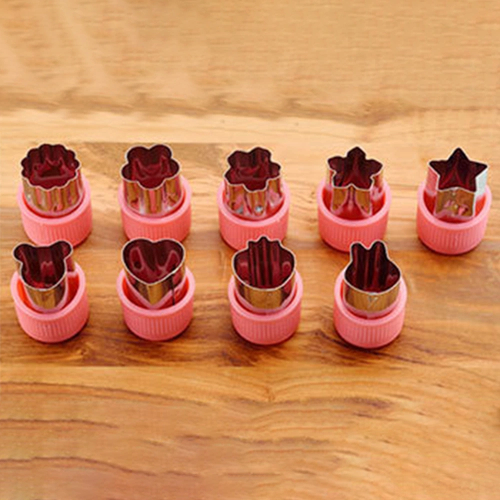 Dofolink Pembe Ve Mor Renkli Paslanmaz Çelik Meyve Sebze Kesici, Yemek Deco Aracı, Bebek Beslenme Ve Parti İçin Farklı Şekiller Küçük Ve Büyük Yeşil - Pembe - Mor