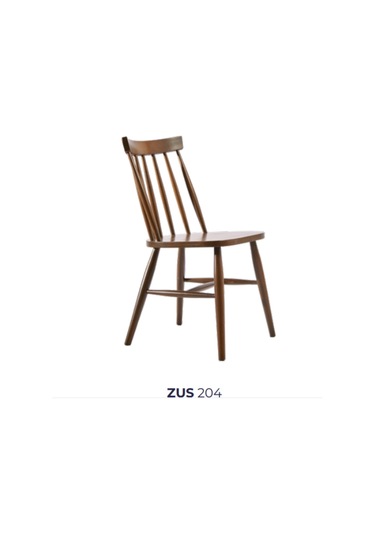 Bengimobilya Sandalye Zus204 Çıtalı Sırtlık Model Parlak Ceviz Boya Ahşap Kayı