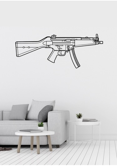 H&k Mp5 Desenli Dekoratif Metal Duvar Süsü