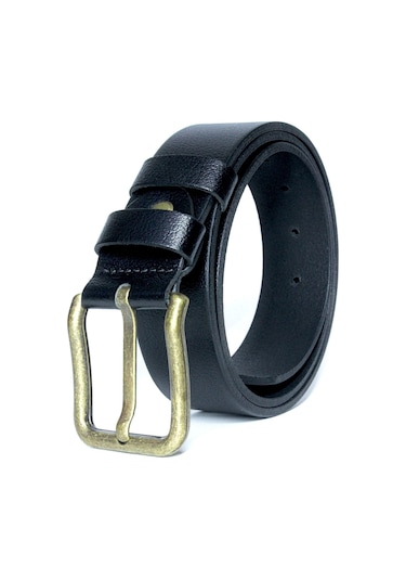 2'li Hakiki Manda Derisi Antik Sarı Tokalı Erkek Kemeri 4cm Çok Renkli