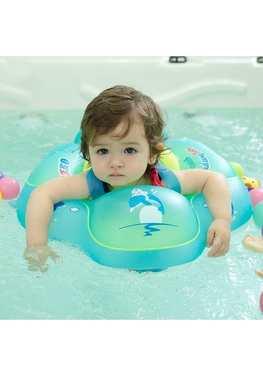 Qingmipy Bebek Yüzme Simidi - 6-30 Aylık Bebekler İçin Güvenli Ve Konforlu Havuz Şamandırası Yeşil