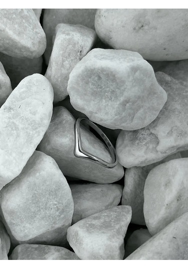 Sılverme 925 Ayar Gümüş İnce Yüzük, Serçe Parmağı İçin Gümüş 94660023 Gri