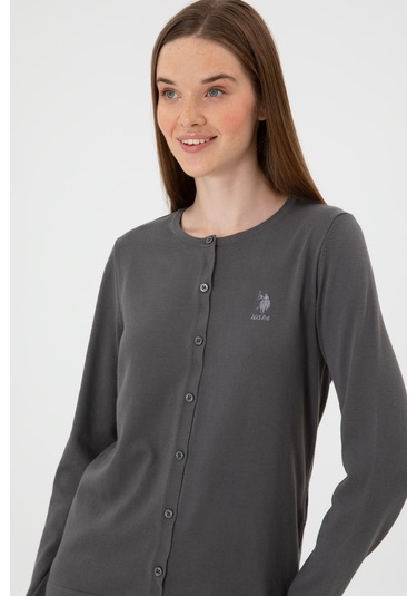 U.s. Polo Assn. Kadın Gri Hırka Triko 50313624-vr024 Gri