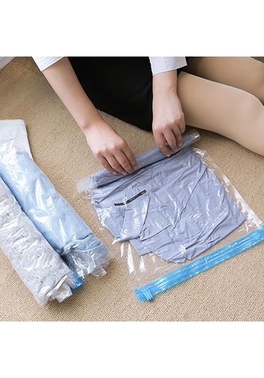 Youmex Seyahat İçin 10'lu Vakumlu Sıkıştırma Depolama Çantaları - Şeffaf, Pa+pe Malzeme, Uzay Tasarrufu, Kolay Kullanım 2x35x50, 4x40x60, 4x50x70 Cm Çok Renkli