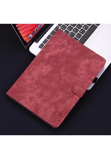 Novahub Xiaomi Redmi Pad Se 11'' Lüks Deri Kılıf - Kırmızı, Koruma Ve Şıklıkta Birleşim