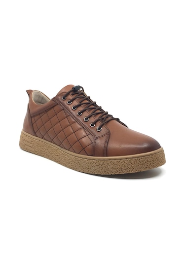 Taşpınar Goldbrand %100 Hakiki Deri Erkek Rahat Günlük Casual Streçli Süs Bağcıklı Ayakkabı 40-44 Taba