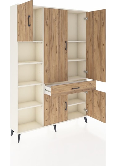 Arges Dolap 8 Raflı Tek Çekmeceli 5 Kapaklı 132x30x195 Aytaşı-çam/çam Atlas Çam/atlas Çam Arges Dolap 8 Raflı Tek Çekmeceli 5 Kapaklı 132x30x195 Aytaşı-çam/çam Atlas Çam/atlas Çam