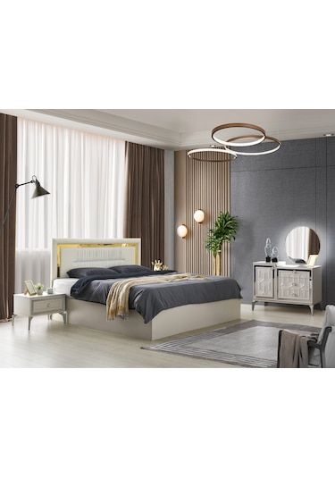 Dresden %100 Mdf Kumbeji Yatak Odası Traversli