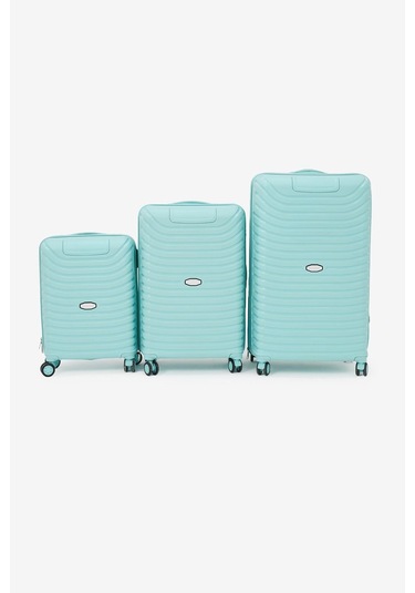 3'lü Set Silikon Kırılmaz Pp Unisex Turkuaz Valiz Pwvlz005 Turkuaz