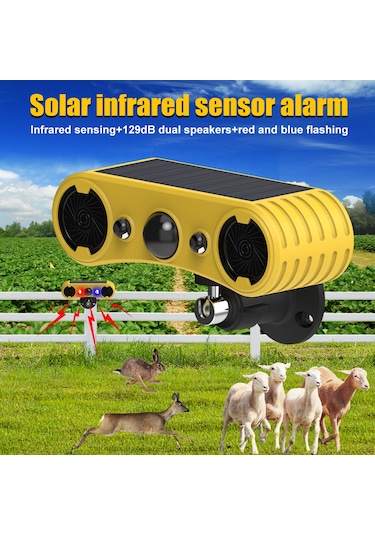 Lemestar Güneş Enerjili Hareket Sensörlü Alarm Ve Flaş Işığı - Su Geçirmez, 5-8 Metre Algılama, 4 Farklı Mod, Dış Mekan Kullanımı İçin