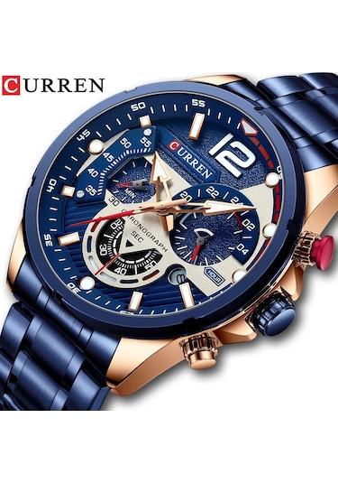 Curren 8395 Çelik Kayışlı Quartz Kol Saati Mavi