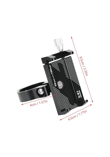 Valkyrie X-81s Metal Motorsiklet Bisiklet Cep Telefonu Tutucu - Alüminyum Alaşım Darbeye Dayanıklı Paslanmaz - 360 Derece Evrensel Siyah