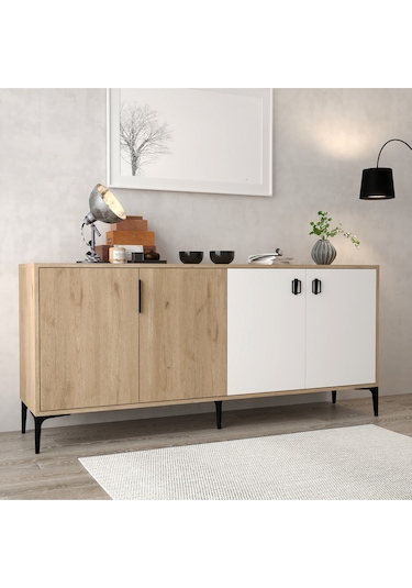 4003 Neva Konsol 180 Cm Sepet - Beyaz Tv Ünitesi - Yemek Odası - Kahve Köşesi Sepet