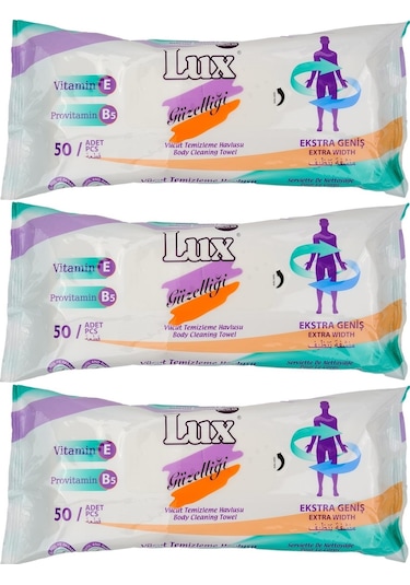Lüx Hasta Vücut Temizleme Islak Mendil Havlu 50 Yaprak Xl (3 Lü S