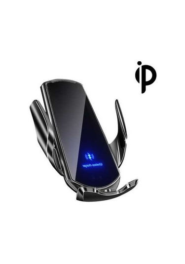 Wondernest Q3 Kızılötesi İndüksiyon Manyetik Araç Şarj Braketi, Mikro Usb + 8 Pin + Usb-c Konnektör Siyah Siyah