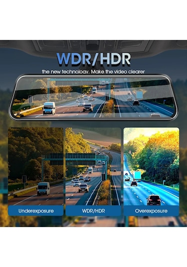 Premium Mb-5200 Wifi Ultra Hd 4k 10 İnç Ayna Kamera Wifi+gps