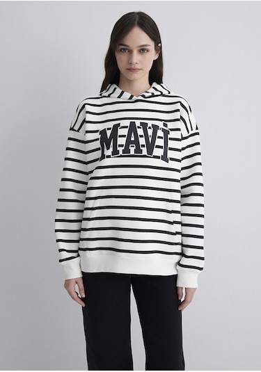 Mavi - Mavi Logo Baskılı Beyaz Sweatshirt 1s10118-84603 Beyaz