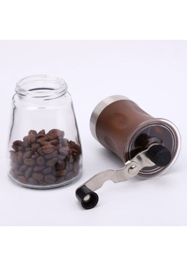 Taşınabilir Manuel Baharat/biber/fındık/kahve Çekirdeği Öğütücü Paslanmaz Çelik Cam Yıkanabilir Çapak Kahve Değirmeni