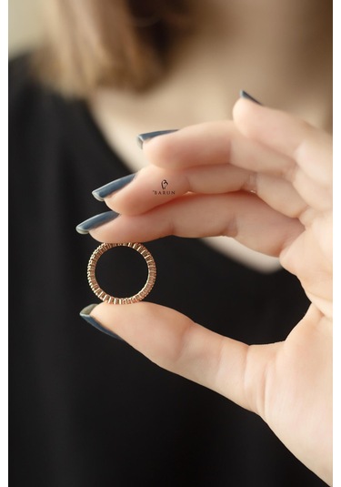 Tamtur Tek Sıra Yuvarlak Taşlı 925 Ayar Gümüş Yüzük