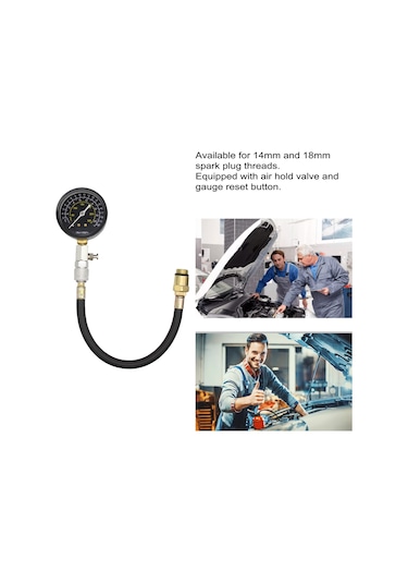 Motor Silindir Kompresyon Test Cihazı Kiti 0-300psı Basınç Ölçer Kontrol Test Aracı Otomotiv