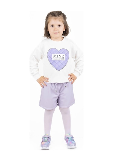 Best Kids Kız Çocuk Baskılı Sweatshırt - 001