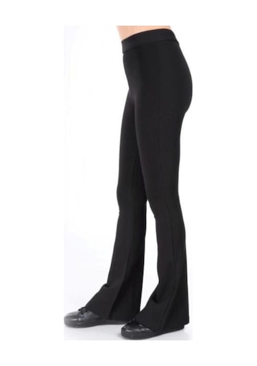 Incebelli Kadın Ispanyol Paça Çelik Taytsiyahm Siyah