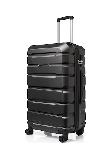 Unisex 4 Tekerli Kilitli Büyük Boy Valiz Bavul Siyah