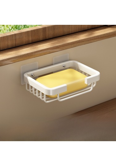 Wezone Banyo Sabunluk Duvar Takılı Akıllı Su Drenajlı Alüminyum Sabun Tutucu Beyaz Yama Tabanlı Ağızlı Diğer