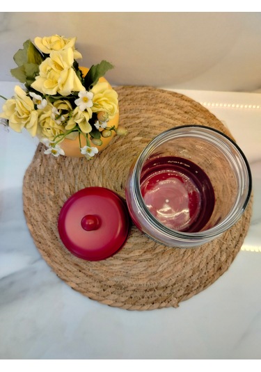 Mdk Dublin Galvaniz Dekorlu Kavanoz Kırmızı